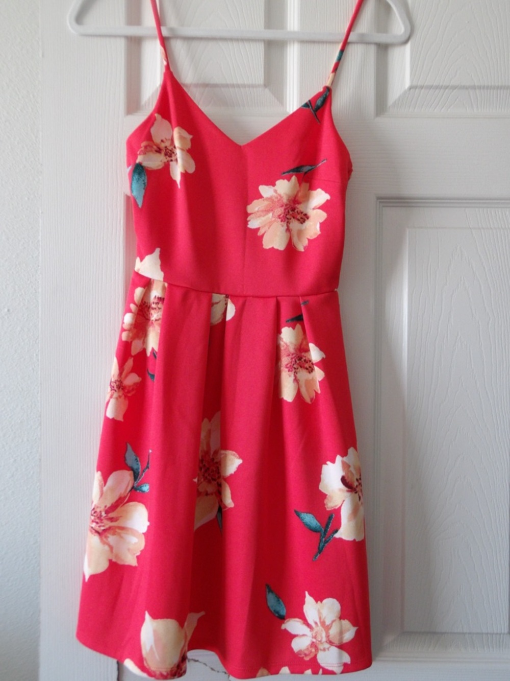 Monteau Hot Pink Floral Spaghetti-Strap Dress